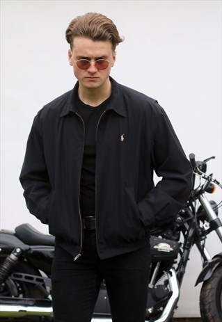 RALPH LAUREN USA JET BLACK HARRINGTON JACKET