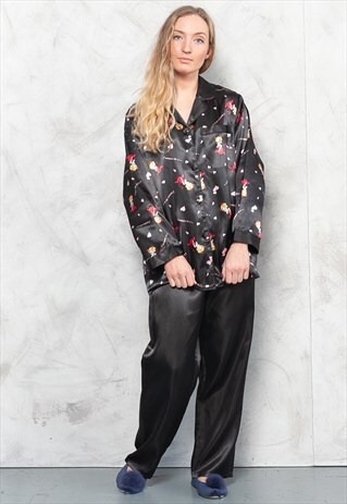 VINTAGE BLACK PYJAMAS SET