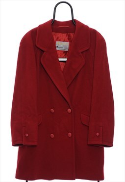 Vintage Aquascutum Davide Cenci Red Wool Coat Womens