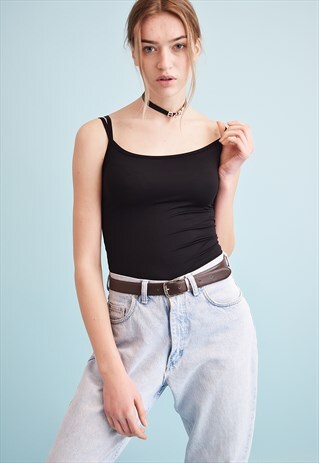 90'S RETRO MINIMALIST GRUNGE LYCRA TEEN TOP