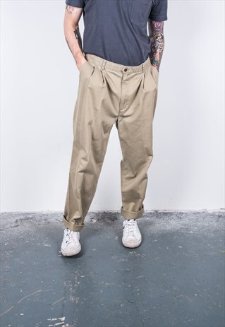 DOCKERS VINTAGE 1980S BEIGE TROUSERS