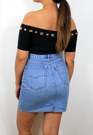 JEWELLED OFF THE SHOULDER CROP TOP