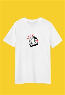 CCCP Laika Space Dog print t-shirt in White