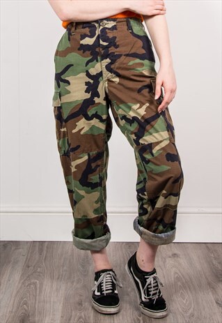 90'S CAMO PRINT GRUNGE ARMY TROUSERS