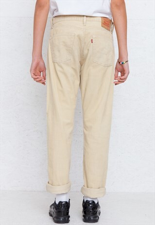 VINTAGE BEIGE LEVI'S 551 FIT CORDUROY TROUSERS BOTTOMS