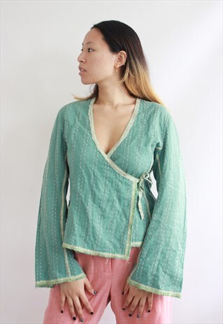 NOA NOA COTTON WRAP HAND EMBROIDERY TOP