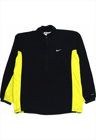 Vintage 90's Nike Fleece Swoosh Quarter Zip Black,