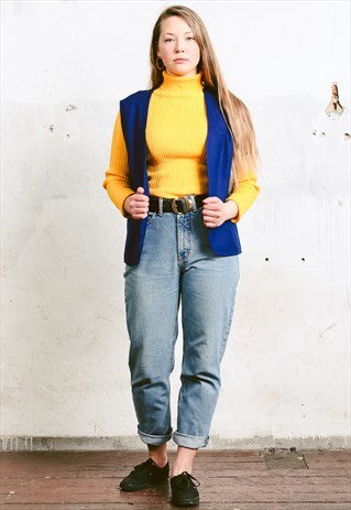 VINTAGE 90S ULTRAMARINE BLUE OPEN FRONT VEST