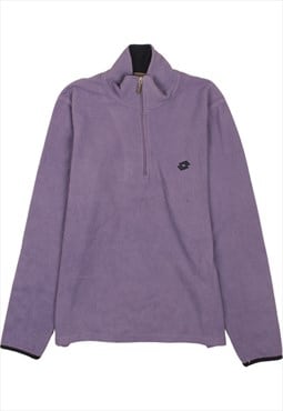 Vintage 90's LOTTO Fleece Jumper Quater Zip Purple Medium