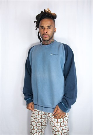ADIDAS EMBROIDED BLUE SWEATER