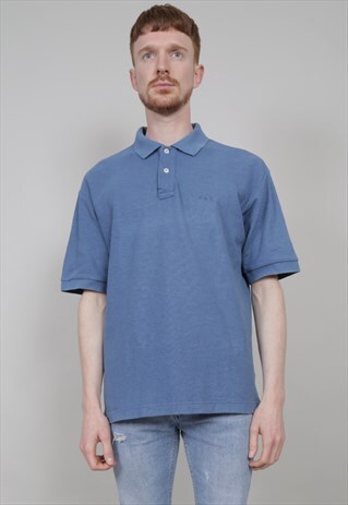 VINTAGE 90'S FILA BLUE POLO T-SHIRT