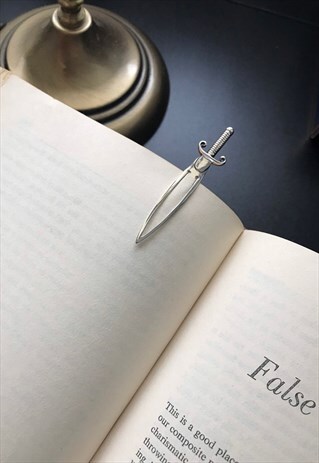 SOLID 925 STERLING SILVER SWORD BOOKMARK