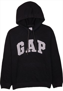 Vintage 90's Gap Hoodie Pullover Spellout Black Medium