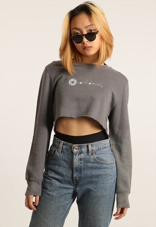 VINTAGE NIKE PRINT CROPPED SWEATSHIRT