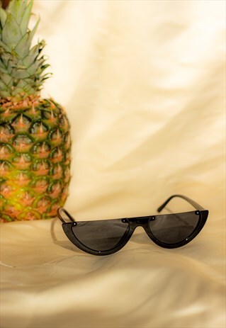 HALF FRAME SUNGLASSES BLACK