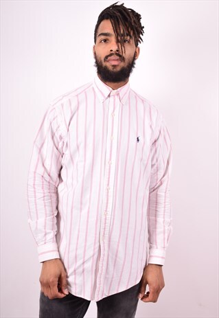 RALPH LAUREN MENS VINTAGE SHIRT LARGE WHITE 90'S