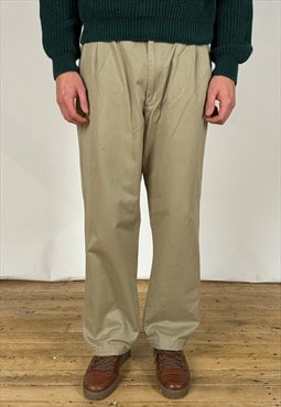 Vintage Woolrich Pleated Trousers Men's Beige