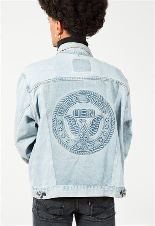VINTAGE 80S LEVI'S EMBELLISHED DENIM JACKET S1553