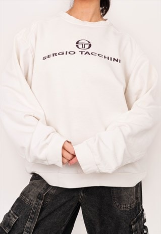 UNISEX VINTAGE SERGIO TACCHINI WHITE SWEATSHIRT