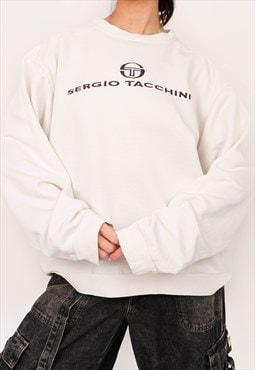 Unisex Vintage Sergio Tacchini White Sweatshirt