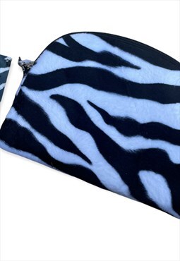 Vintage Dead stock Case Y2K Clutch Bag Cosmetic Case Zebra 