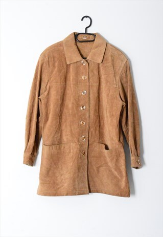 Vintage Tan Brown Minimalist Western Style Leather Jacket