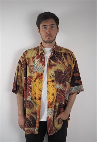 VINTAGE ABSTRACT CAMEL SHIRT