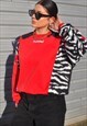 Y2K VINTAGE REWORKED HUMMEL ZEBRA FLEECE SWEATSHIRT