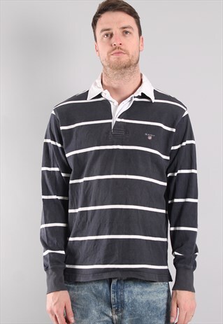 VINTAGE GANT LONG SLEEVE RUGBY SHIRT MEDIUM