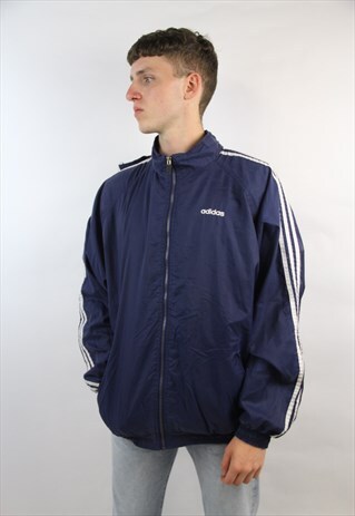 VINTAGE ADIDAS 90'S NAVY LIGHT SPORTS JACKET