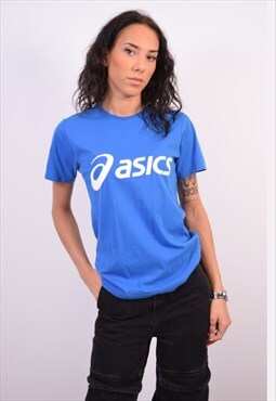 Vintage Asics T-Shirt Top Blue