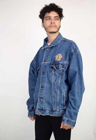 VINTAGE 90'S EMBROIDERED DENIM JACKET