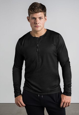 OUTLAW HALF ZIP LONG-SLEEVED T-SHIRT