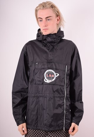 LEE MENS VINTAGE PULLOVER JACKET MEDIUM BLACK 90S