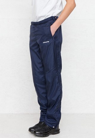 VINTAGE RETRO NAVY ADIDAS TRACK BOTTOMS JOGGERS