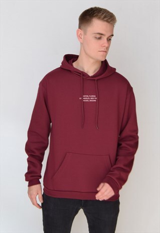 BURGUNDY LOCATION (WHITE) HOODIE