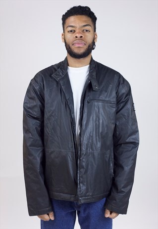 VINTAGE 90S TIMBERLAND BLACK FAUX LEATHER JACKET