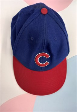 Vintage 90s Baseball Cap Blue Red Chicago Cubs 