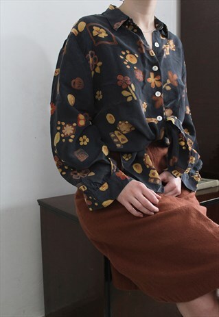 UNIQUE CUPRO SHIRT WITH SHELL BUTTONS