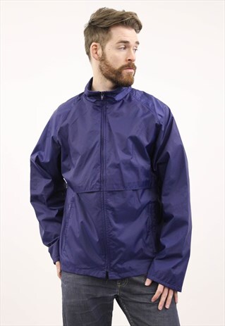 VINTAGE 1980S NAVY BLUE BOMBER JACKET