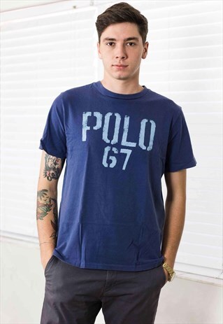 VINTAGE POLO RALPH LAUREN T-SHIRT LOGO 90S X 7.0