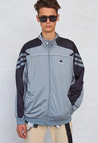 VINTAGE GREY ADIDAS TRACK JACKET