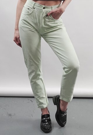 VINTAGE 90'S GREEN GINGHAM JEANS