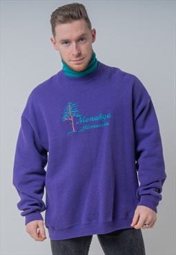 Vintage USA Minnesota Graphic Sweatshirt in Purple XXL