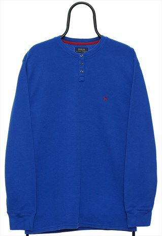 VINTAGE POLO RALPH LAUREN BLUE LIGHTWEIGHT SWEATSHIRT WOMENS
