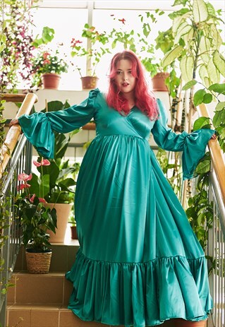 "GABRIELLE" DRESS MAXI TURQUOISE