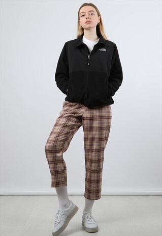 NORTH FACE SMALL BLACK EMBROIDERED LOGO ZIPPED SWEATSHIRT