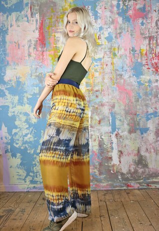 PANTS IN SEMI SHEER CHIFFON