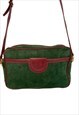 Vintage Loewe bag in green and brown suede.
