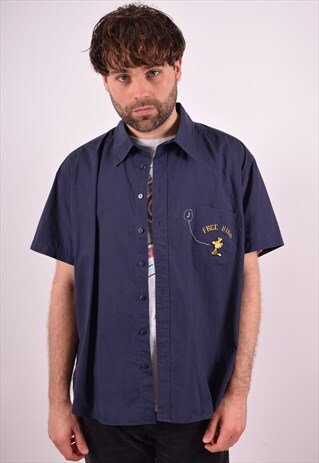 JC DE CASTELBAJAC MENS VINTAGE SHIRT XXL BLUE 90S